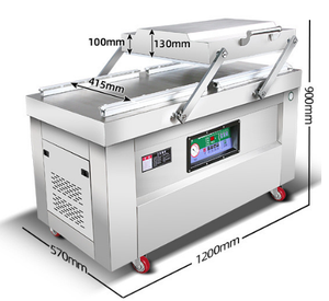 Machine de mise sous vide industrielle à double chambre, machine de mise sous vide commerciale pour aliments, viande, riz, emballage sous vide alimentaire - Product Image 4