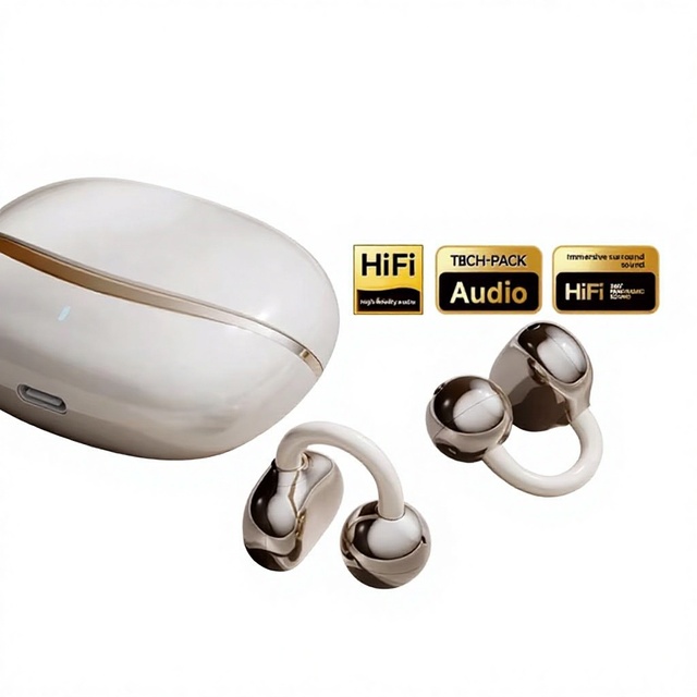 Wireless for 5.4 Air-Conduction Ear Clip Style Active Noise Cancellation High-Fidelity Sound 10 Hours Playtime Earphones