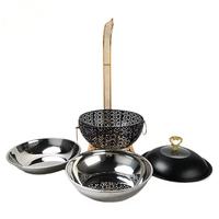 Chauffe-plat noir chauffe-plat Buffet chauffe-plats ensemble suspendu luxe noir or chauffe-plat