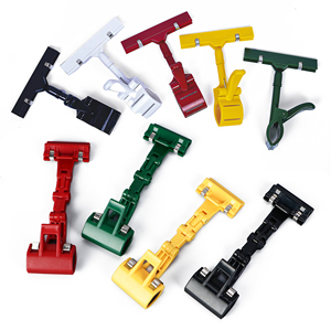 Universal <b>Plastic</b> POP Clip with Signage Holder Base for Retail Countertop and <b>Basket</b> Price Tag Display - Product Image 1