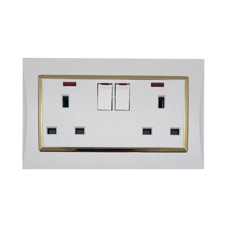 VNX BS UK Standard White Wall Switch Socket Full Pc Single Twin 13A Plug Outlet Double Charge Good Quality Universal Socket