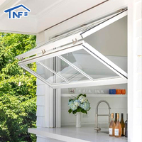 NF grosir jendela lipat dua vertikal komersial kaca ganda aluminium jendela lipat desain Modern untuk Hotel