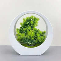 Huaien Bonsai kecil buatan lintas batas untuk penanam Desktop Mini & bunga simulasi & jarum untuk dekorasi rumah kantor-grosir
