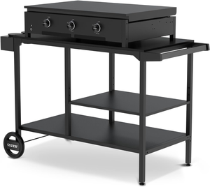 Chariot de bar en fer forgé pour extérieur/intérieur, armoire de rangement noire multi-niveaux à roulettes, table à manger rectangulaire directement de l'usine - Product Image 5