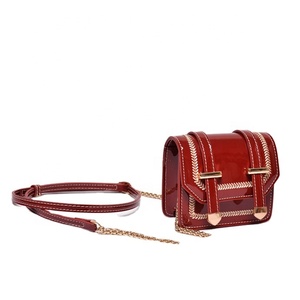 Mini <strong>Red</strong> Patent <strong>Leather</strong> Handbags Small Shoulder Bags Crossbody <strong>Purses</strong> with Embroidery Christmas Gift for Women - Product Image 1