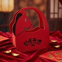 Sac fourre-tout en feutre personnalisé à motif de dessin animé festif, durable, épais et léger, idéal pour les fêtes et le rangement de cadeaux