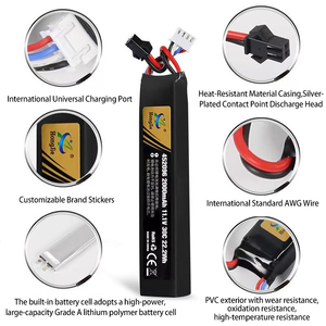 TERANTY 11.1V Caoutchouc Lipo Batterie 2500mAh 2800mAh 30C 3S Mousse Matériel pour Airsoft <span class=keywords><strong>BB</strong></span> Air Pistolet Électrique Jouets Pistolet À Eau Pièces - Product Image 4
