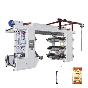 6 Kleur Flexo Printing Machine En Afdrukken Materialen Bekers Plastic Film Boodschappentassen Plastic Printing Machine Prijs