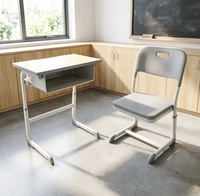 Ensemble bureau et chaise scolaire au design moderne, très demandé, en métal durable, mobilier essentiel pour les étudiants