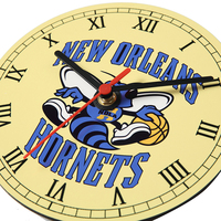 Horloge murale en verre vierge MDF de 20cm, forme décorative en bois, aiguille à face unique pour la conception de la maison, horloge imprimable à sublimation pour bricolage