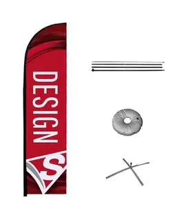 Custom Business Sports Events Teardrop Feather Flags Outdoor Advertising Promotion Beach Flag Aluminum Fiberglass Pole Kits