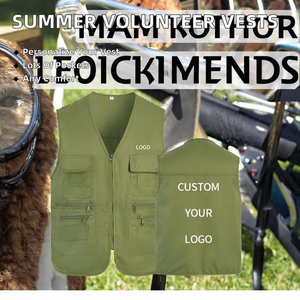 Chalecos Casuales con Múltiples Bolsillos y Estampado para Voluntarios, Transpirables, con Cierre, para Publicidad Comunitaria, Suministros de Fábrica - Product Image 3