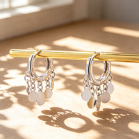 Nouveaux arrivages de bijoux fins en argent sterling 925, magnifiques boucles d'oreilles pendantes en forme de disque, plaquées or rhodié, pour femmes