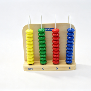 Ábaco de Madera de 4 Filas, Juguete Educativo de Matemáticas para Niños de 3+ Años, Preescolar, Educación Temprana, OEM, ODM, Logotipo Personalizado, ANNA & BECK - Product Image 1