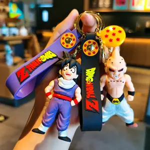 Most Papular Custom Cute 3D PVC Anime Dragon Ball Keychain Goku Keychain For Bag Pendant Wholesale