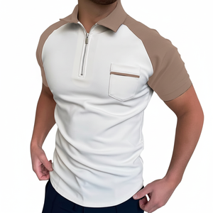 Nouveauté T-shirt polo pour hommes pour l'été Logo personnalisé à manches courtes avec motif solide imprimé en gros Polos en tissu tricoté - Product Image 1