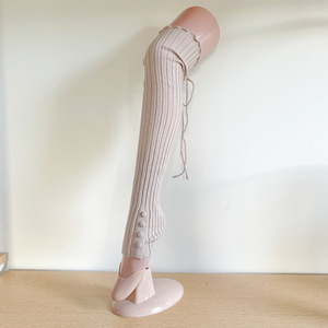Becotal – chaussettes respirantes en acrylique tricoté, à longs revers, pour femmes et filles, chauffe-chevilles, chauffe-jambes, chaussettes hautes jusqu'aux genoux - Product Image 4