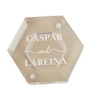 Boîte à bagues hexagonale en acrylique classique pour fournitures de bureau avec impression personnalisée, conception monobloc pour demande en mariage - Product Image 5
