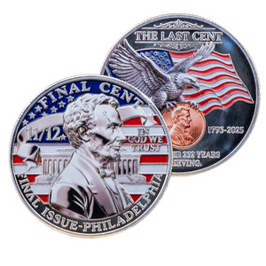 Pièce commémorative en stock, artisanat métallique, souvenir personnalisé, édition finale du dernier centime de 2025, décoration Aigle de Philadelphie - Product Image 5
