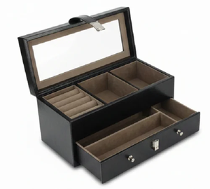 Classic Luxury Handmade Heavy Duty <b>Large</b> Capacity Lightweight Leather Jewellery <b>Box</b> - Product Image 2