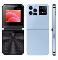 Teléfono Móvil Plegable I15 Pro Mini 2024, 2G GSM, Pantalla de 2.4 Pulgadas, Doble SIM, Radio FM, Botones Grandes, Linterna LED de Alta Velocidad