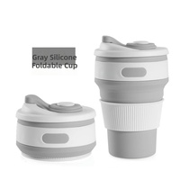 Meilleures ventes, lampe de haute qualité, logo personnalisé, gobelet en silicone réutilisable anti-fuite, gobelet pliable en silicone portable pour l'eau et le café