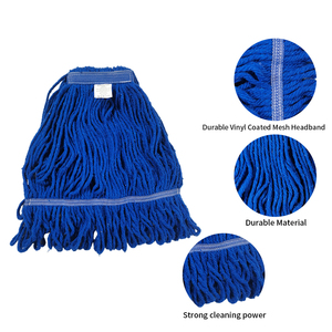 Tête de balai Kentucky robuste en fil de <span class=keywords><strong>coton</strong></span> recyclé pour outil de nettoyage de qualité commerciale avec clip de fixation - Product Image 2