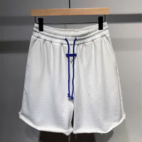 Shorts Bermuda décontractés pour hommes de haute qualité, design personnalisé, taille mi-haute élastique, uni, respirant, polyester/coton, poche, shorts d'été