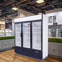 Réfrigérateur à barre à température unique et économe en énergie Étagères réglables Vitrine Refroidisseur avec ventilateur Congélateur Réfrigérateur