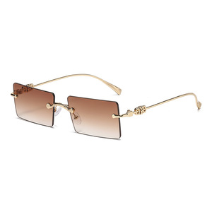 Jamie 897 Square Frameless Sunglasses UV400 PC Lens Unisex Street Style - Product Image 4