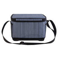 Sac isotherme 6 canettes (6L) avec fond en EVA, bandoulière, poche avant zippée, poches latérales en filet - Promotionnel, pique-nique, logo personnalisé