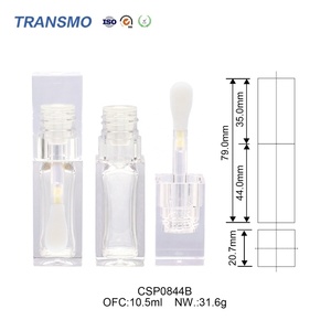 Tubes de brillant à lèvres transparents recyclables en gros, tubes d'huile à lèvres repulpante 7ml avec grande brosse, tubes de brillant à lèvres transparents uniques - Product Image 3