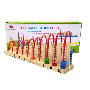 Montessori preschool counting calculator educational wooden abacus frame toy Bead Calculation Frame