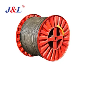 Julisling Linear Contact Wire Rope Cabo de Liga de Carbono 6*36WS 16mm-300mm Aço Revestido Liso Galvanizado Cliente GB Construção