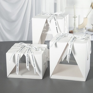 High Quality Inverted Triangle <b>Cake</b> <b>Box</b> Eco Friendly Food Grade Packaging Paper <b>Cake</b> <b>Box</b> - Product Image 1