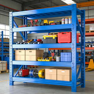 Light Duty MDF Board Shelving Metal Frame <b>Storage</b> Rack for Office & Garage - Product Image 1