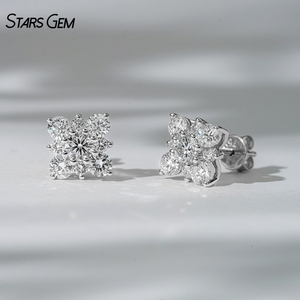 Lab Diamond <b>Earrings</b> 18K White Gold Round Brilliant Cut DEF Color VS Clarity Lab Grown Diamond Stone <b>Stud</b> <b>Earrings</b> - Product Image 1