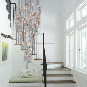 Lampu gantung Led Modern sesuai pesanan, lampu gantung Oval akrilik besar desain baru untuk Hotel dan lobi - Product Image 2