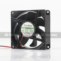 Kipas Pendingin Sunon 5V 24V 48V DC 12V 0.89W AC EC 8025 80X80X25MM 8CM Senyap untuk Kulkas Dua-kabel ME80251V3-Q03U-A99