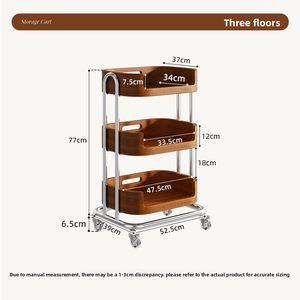 Chariot de rangement vintage sur pied en <span class=keywords><strong>bois</strong></span> pour salon de beauté, à plusieurs niveaux, pour produits de soin de la peau, ongles et cheveux - Product Image 2