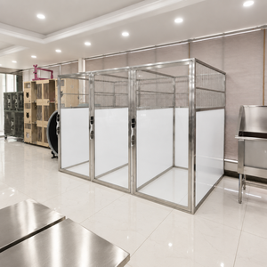 4*6*6/4*4*6 Foot Veterinary Commercial <b>Run</b> Kennel with Tempered Glass HDPE 304 Stainless Steel Modular Pet Hotel Boarding Kennel - Product Image 4