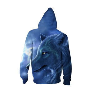 Usine Personnalisé Polyester <span class=keywords><strong>3d</strong></span> Grand <span class=keywords><strong>Loup</strong></span> Impression Hoodies Pull Avec Fermeture À Glissière - Product Image 2