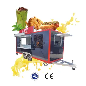 2024 vente chaude café Taco camion restauration rapide camion nourriture remorque kiosque jus voiture Hot Dog chariot avec gril Mobile Pizza nourriture Traile