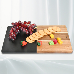 Lot de 3 planches à découper durables en bois d'acacia de taille personnalisée pour un usage domestique-Noir avec application de découpe de fromage - Product Image 6