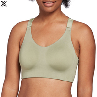 Pequeño MOQ Tallas grandes Mujeres Sujetador de apoyo Correa no ajustable Broche Racerback Sujetador deportivo personalizado