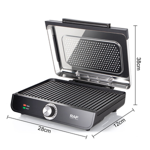 Plaque de cuisson électrique multifonction RAF 2200W pour steak, double chauffage, surface antiadhésive, <span class=keywords><strong>couvercle</strong></span> anti-éclaboussures amovible pour usage domestique - Product Image 5