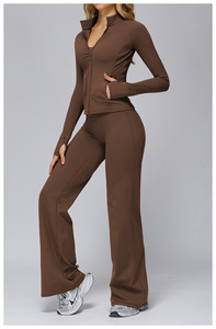 Vêtements de sport pour femmes OEM, vestes de sport, vêtements de gym, vêtements de yoga, leggings évasés de course à pied, pantalons de yoga, ensembles de fitness pour femmes - Product Image 4