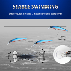 Honoreal Esca Artificiale Minnow in ABS 80mm 8g Affondante con Ancorette Triple 4X Rinforzate per <span class=keywords><strong>Pesca</strong></span> in Acqua Salata Profonda OEM - Product Image 3