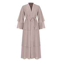 Nouvelle Abaya Plissée Personnalisée Modeste pour Femmes Musulmanes, Manches Longues, Toutes Saisons, Taille Naturelle, Respirante, Collection 2026