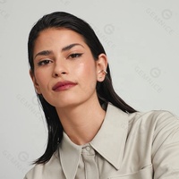 Gemnel duo empilable manchette d'oreille mixte fabriqué à la main en or 18k et argent sterling
